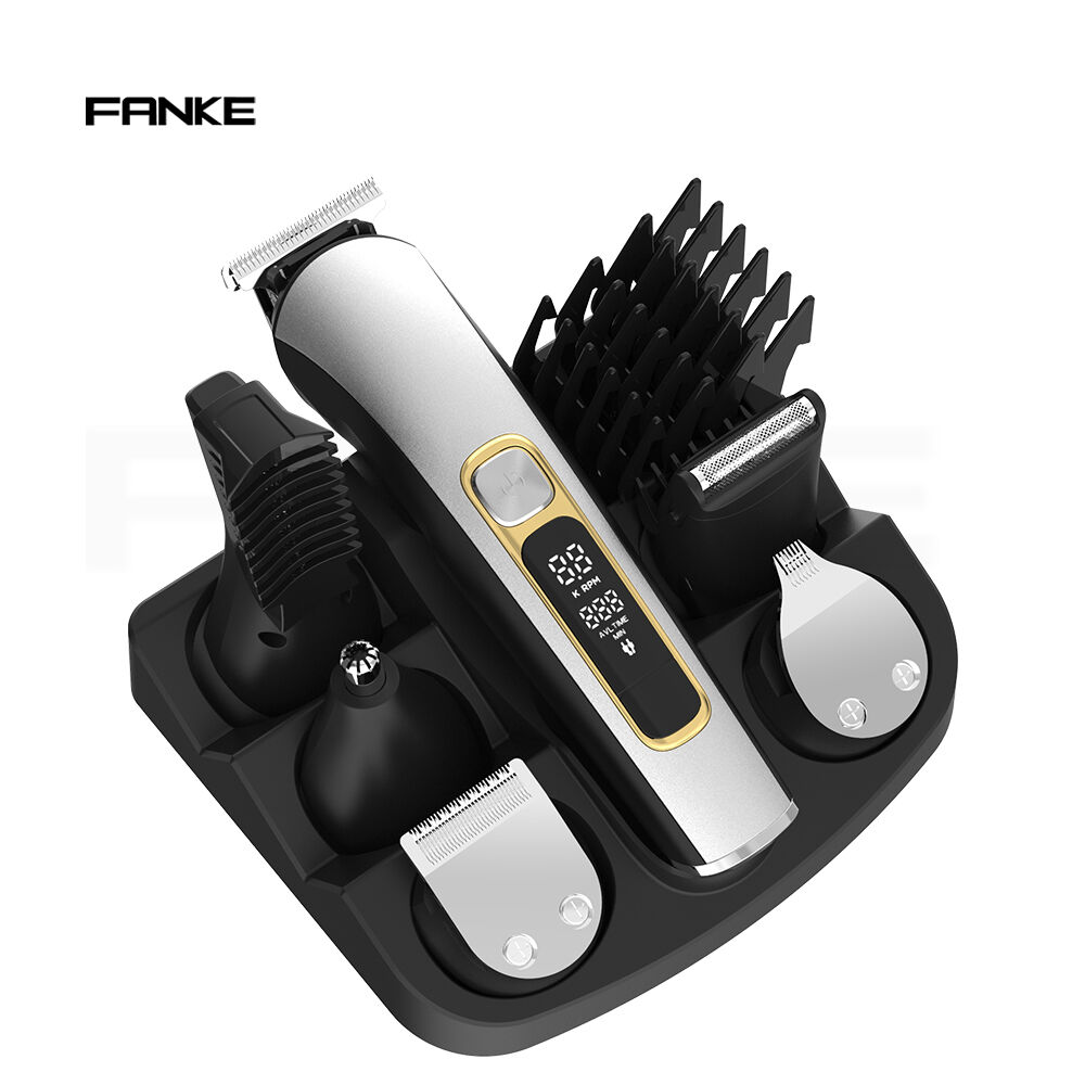 DC-6 バリカン・クリッパー FK-9009 ポータブルLCD防水プロヘアクリッパーセット — IPX6、5-in-1
